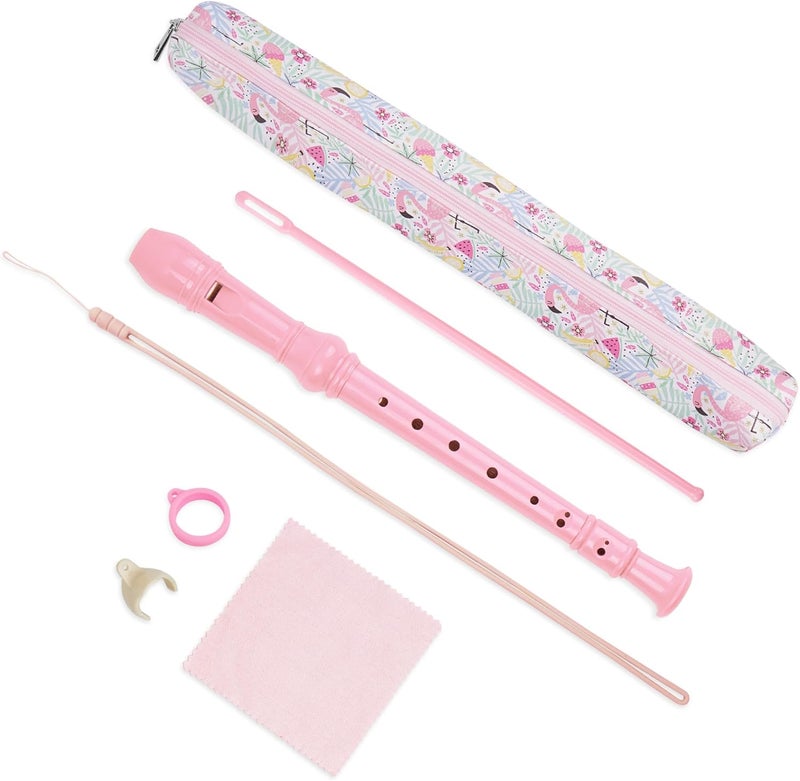 Haecsfl Recorder Instrument for Beginner Adults,8-Hole Soprano Descant Recorder Music Flute with Cleaning Rod & Case Bag For Home Entertainment(2-Pink Flamingo2) - Image 1
